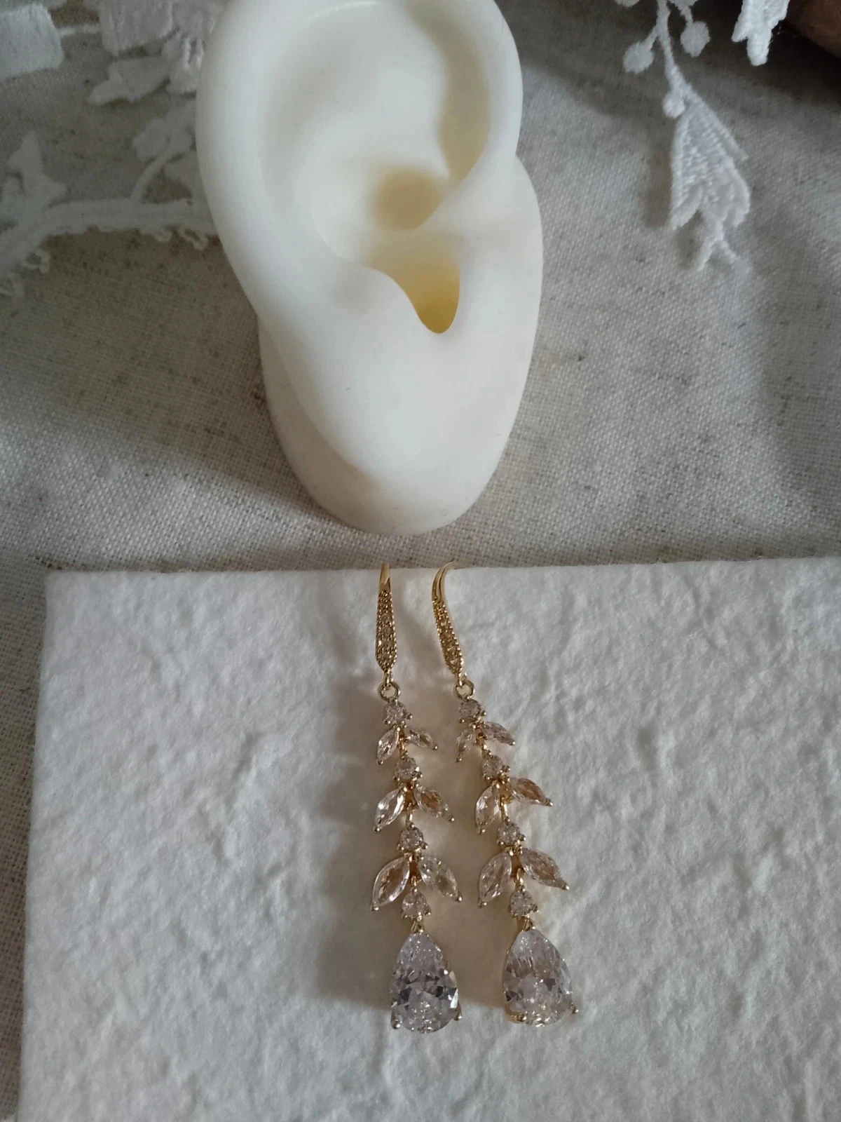 Gouden bohemien oorbellen – photo 2